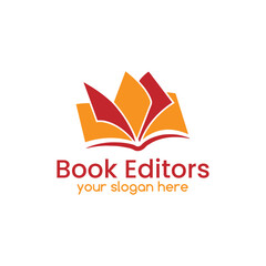 book editor logo design vector