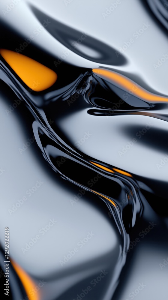 Poster light waves intertwining in hyper-realistic abstract composition