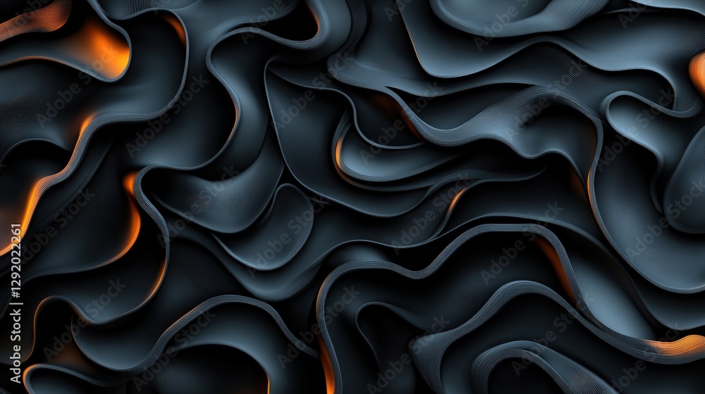 Aufkleber dynamic orange flames on black background creating a striking visual effect for photography or desig