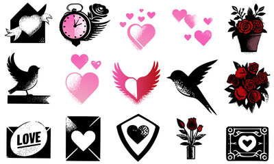 Romantic and Love-Themed Icon Set