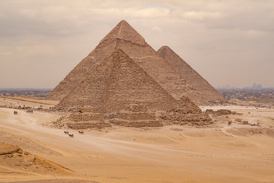 The Pyramids of Giza are three magnificent structures located in the Giza district of Cairo, the capital of Egypt. Of these three pyramids, only Cheops is one of the Seven Wonders of the World. 