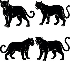 Panther Logo Silhouette Vector Ideal for Sports & Wildlife Themes.