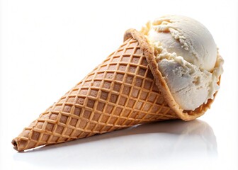 Ice Cream Cone on White Background