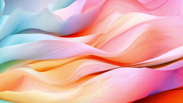 Smooth pastel candy colored wavy stripes morphing and flowing seamlessly