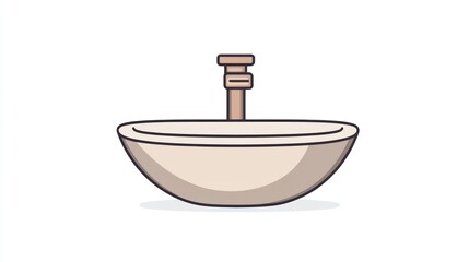 Freestanding bathtub, modern bathroom, simple design, white background, home decor