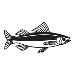 walleye fish silhouette vector illustration