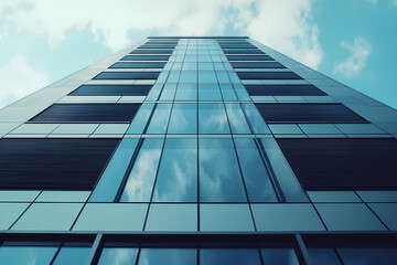 Modern office builidng. Contemporary corporate architecture. Front of commercial luxury building