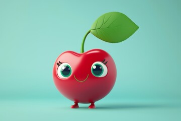 Playful cherry mascot featuring large expressive eyes.