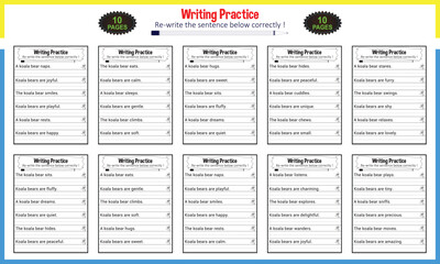 Tracing sentence worksheets for grade 1