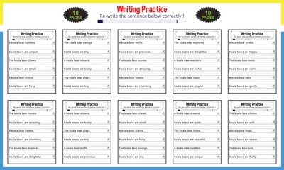 Tracing sentence worksheets for grade 1