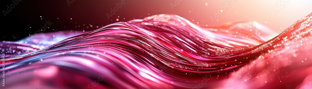 Poster abstract waves in pink and blue tones creating a dynamic visual effect for backgrounds and designs