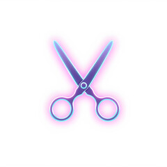 scissors holographic 3D icon. neon symbol vector illustration isolated on white background. Generative AI