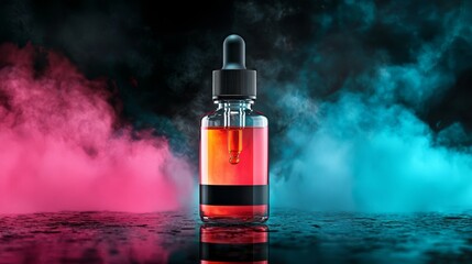 Innovative promotional banner featuring a vape liquid mockup