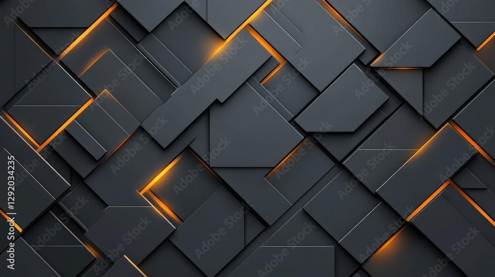 Poster abstract black background featuring dynamic orange lines creating a modern artistic composition