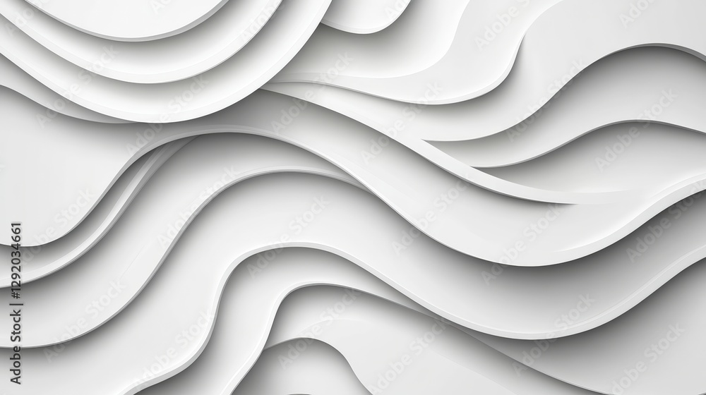 Poster abstract white background with wavy lines and photo element for design and presentation use