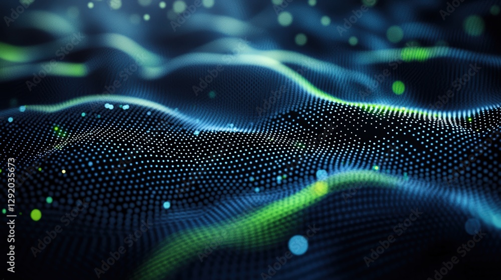 Poster abstract background with interconnected dots and lines forming a digital network design concept