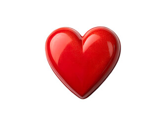 Holiday bright red heart on white, cheerful red heart on white surface, Cut Out
