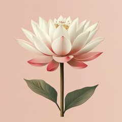 Blooming lotus flower stands gracefully against a soft pastel background