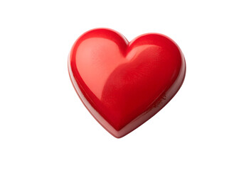 Fototapeta premium Holiday bright red heart on white, joyful red heart on white background, Cut Out