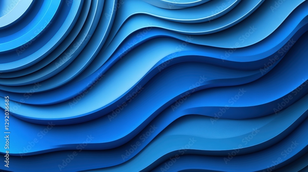 Poster abstract blue waves background with smooth flowing lines and gradient textures for design and wallpa
