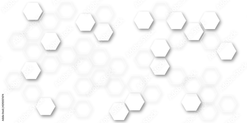 Fototapete modern and seamless pattern in design with hexagonal molecular structures in technology background.a