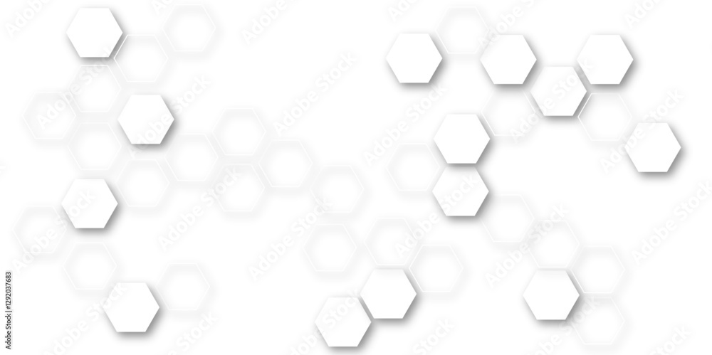 Fototapete modern and seamless pattern in design with hexagonal molecular structures in technology background.a