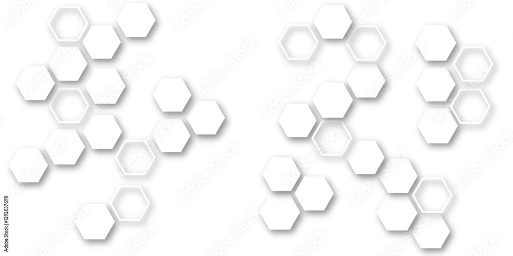 Fototapete modern and seamless pattern in design with hexagonal molecular structures in technology background.a