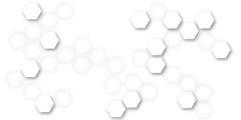 Fototapeta premium Modern and seamless pattern in design with hexagonal molecular structures in technology background.Abstract background with hexagons and geometric pattern in honeycombs design in illustration.