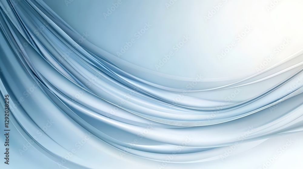 Aufkleber abstract blue background with smooth flowing lines and curves creating a modern design element