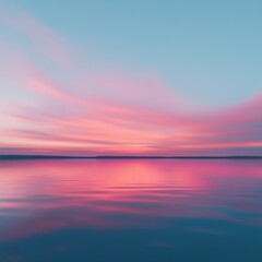 Fototapeta premium Pink sunset over calm water