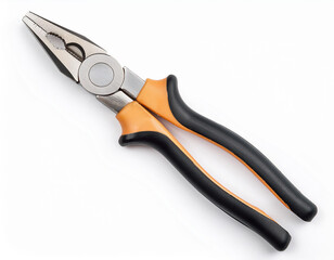 Obraz premium needle nose pliers wire cutter or flush nippers universal long nose pliers for electric wire professional tools for metal construction isolated on white background