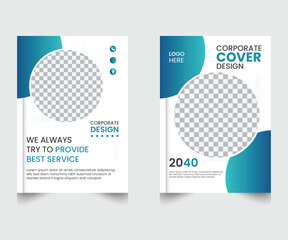 Business corporate book cover design template in A4 template design.