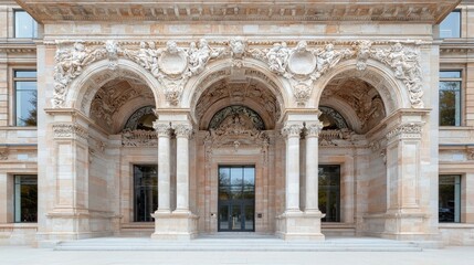 Obraz premium Ornate stone archway entrance to a grand building