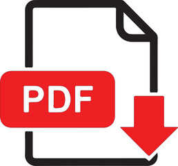 PDF Document Vector Icon with Download Arrow