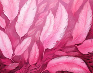Obraz premium pink feather border