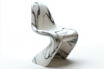 Futuristic Marble Chair, Isolated