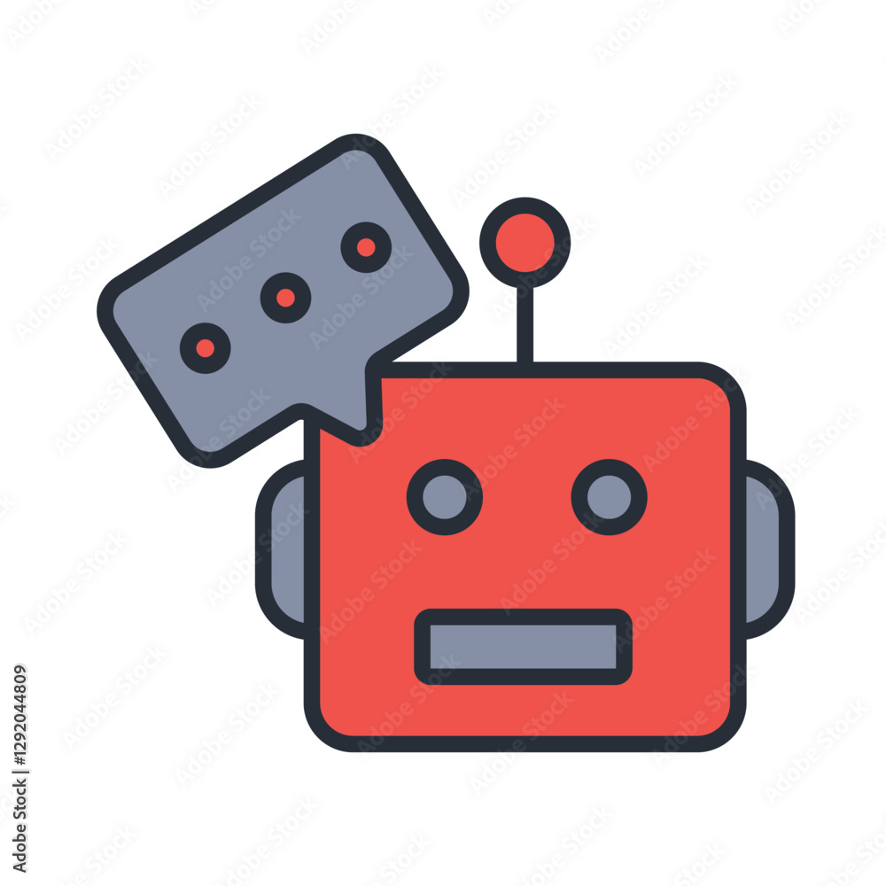 Poster chatbot icon. vector.editable stroke.linear style sign for use web design,logo.symbol illustration.