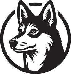 black and white dog illustration