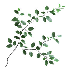 Obraz premium Green leaves emerge from vibrant abstract lines a serene digital nature scene