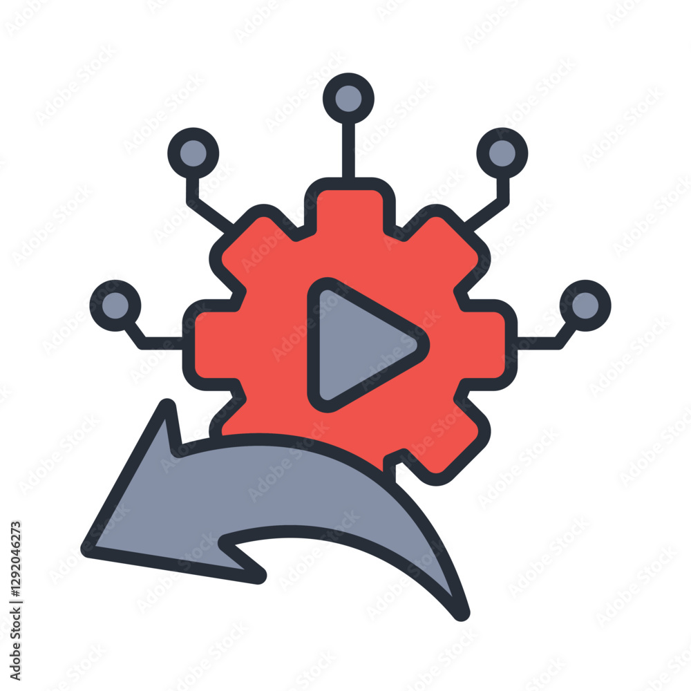 Poster automation icon. vector.editable stroke.linear style sign for use web design,logo.symbol illustratio
