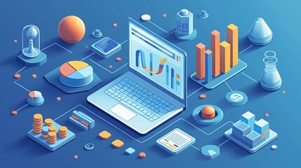 Modern Business and Technology Concept Vector Illustration