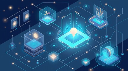 Modern Business and Technology Concept Vector Illustration