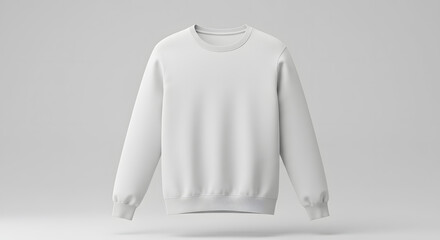 White sweatshirt bright studio lighting product showcase clean mockup template crisp knit fabric