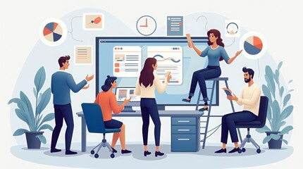 Modern Business and Technology Concept Vector Illustration