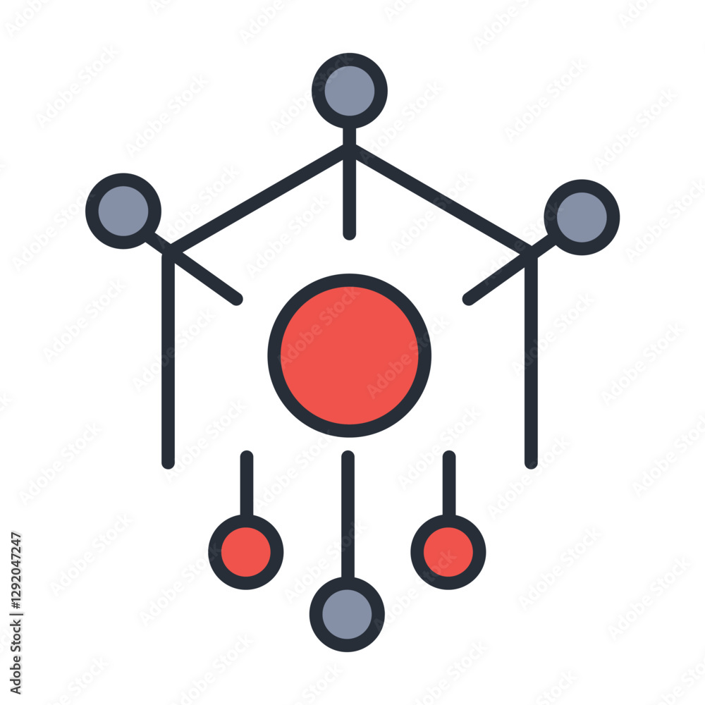 Poster neural networks icon. vector.editable stroke.linear style sign for use web design,logo.symbol illust