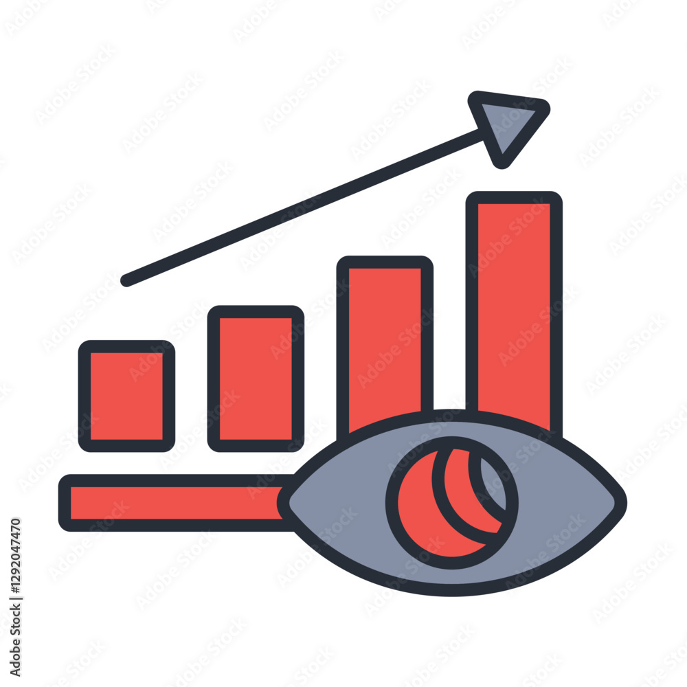 Poster predictive analytics icon. vector.editable stroke.linear style sign for use web design,logo.symbol i