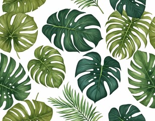 Fototapeta premium Tropical leaves pattern