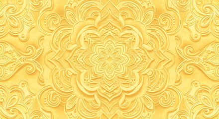 Golden Mandala Seamless Pattern Decorative Background Ultra HD 4K