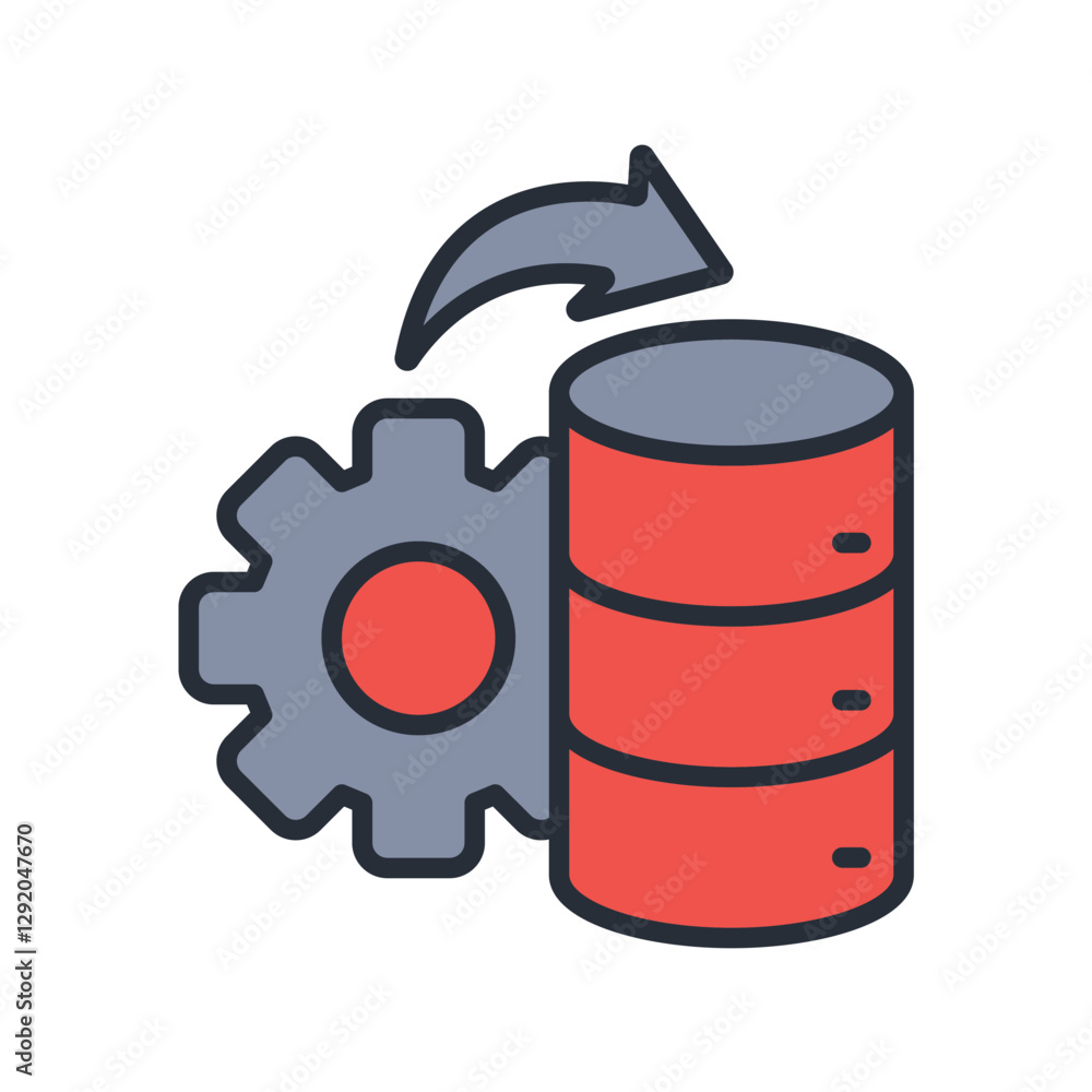Poster data processing icon. vector.editable stroke.linear style sign for use web design,logo.symbol illust