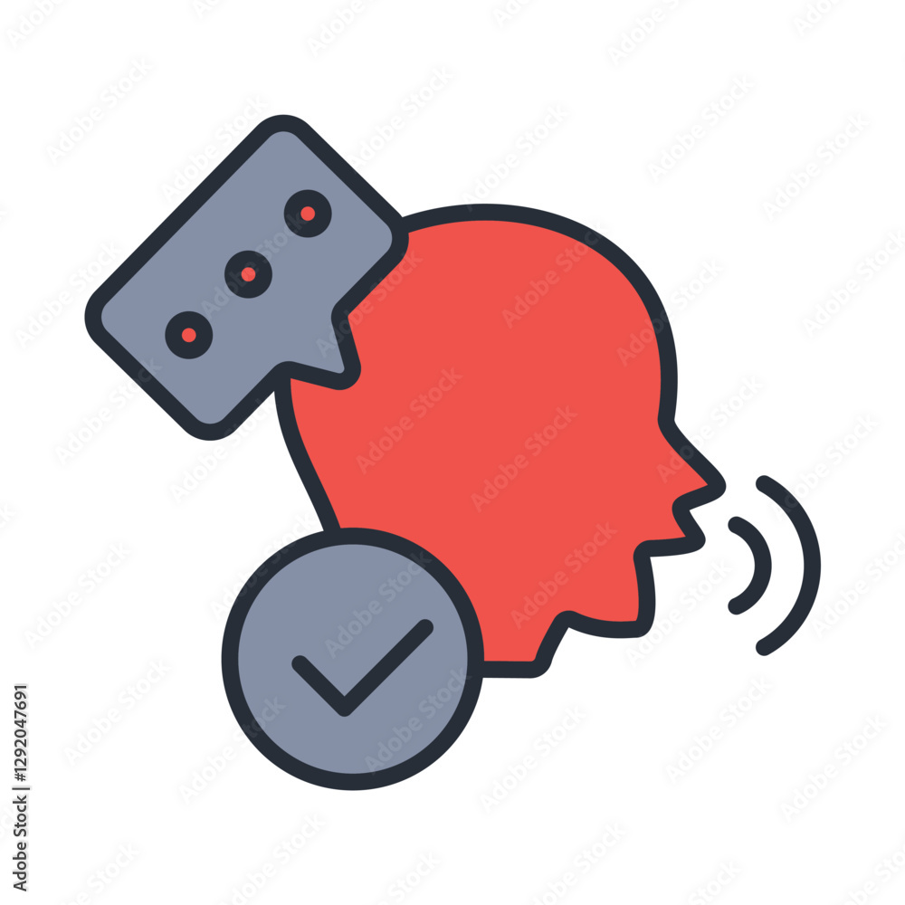 Poster speech recognition icon. vector.editable stroke.linear style sign for use web design,logo.symbol ill